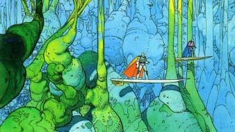 Plants artwork traditional art moebius french artist wallpaper