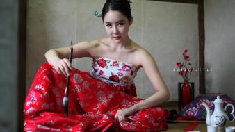 Women models asians korean kim ji min wallpaper