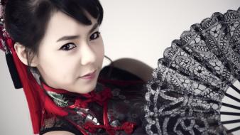 Women models asians korean qipao kim na wallpaper
