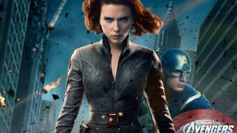 America redheads black widow the avengers (movie) wallpaper