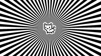 Black and white cats 8-bit wallpaper