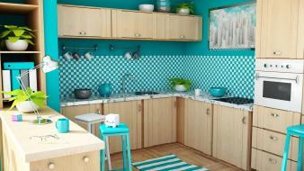 Kitchen interior 3d render mangotangofox wallpaper