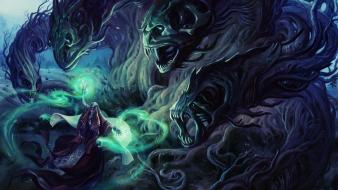 Monsters fantasy art magician wallpaper