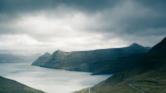 Mountains clouds landscapes fog lakes wallpaper