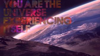 Outer space quotes earth typography wallpaper