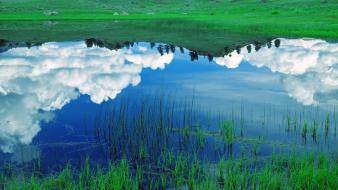 Wyoming yellowstone national park skyscapes lamar reflections wallpaper