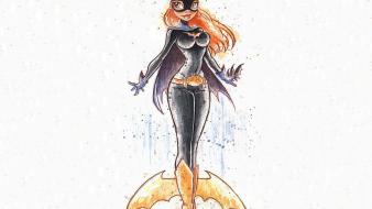Minimalistic redheads superheroes batgirl fantasy art artwork wallpaper