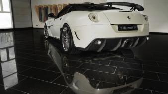 White ferrari 599 gtb rear wallpaper