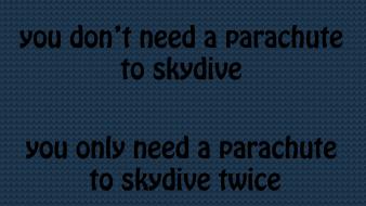 Blue funny skydiving parachute joke wallpaper