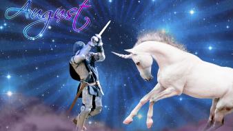 Fight unicorns fantasy art august magical unicron wallpaper