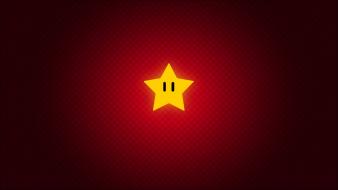 Abstract video games red stars mario wallpaper