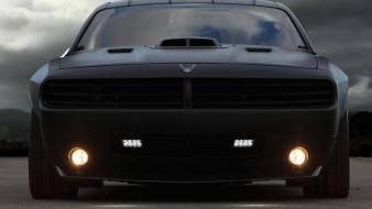 Black front view american windy car tuned wallpaper