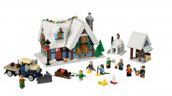 Evergreens white background igloo legos howl village wallpaper