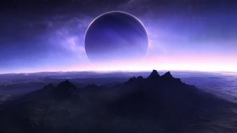 Light outer space planets wallpaper