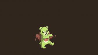 Minimalistic zombies teddy bears simple background wallpaper