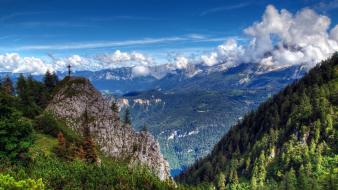 Mountains clouds landscapes nature valley europe alps wallpaper