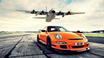 Orange runway air force 911 gt3 rs wallpaper