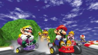 Peach bowser wario toad mario kart 64 wallpaper