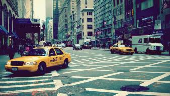Streets new york city taxi wallpaper