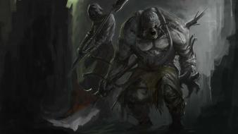 Video games dark monsters illustrations fantasy art digital wallpaper