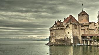 Water castles buildings skyscapes sea wallpaper