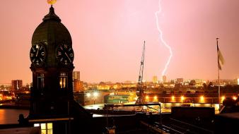 Cityscapes architecture clocks national geographic lightning morocco wallpaper