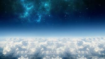 Clouds outer space stars skies wallpaper