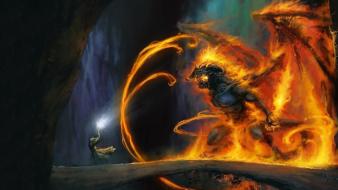 Lord of rings magic wizards battles moria wallpaper