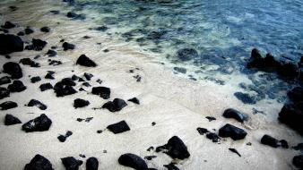 Water beach sand stones wallpaper