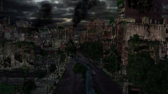 World new york city destroyed apocalyptic cities wallpaper