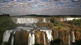 Clouds landscapes brazil waterfalls iguazu falls wallpaper