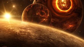 Death outer space planets digital art science fiction wallpaper