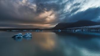 Water mountains clouds icebergs hdr photography skies wallpaper