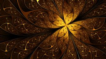 Abstract fractals golden artwork wallpaper