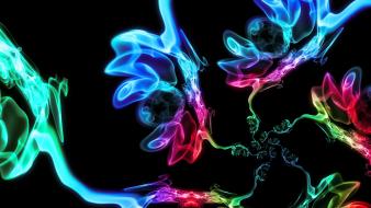 Abstract multicolor smoke black background wallpaper