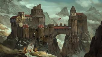 Castles fantasy art artwork wallpaper