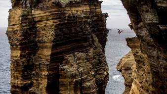 Landscapes nature rocks portugal red bull diving wallpaper