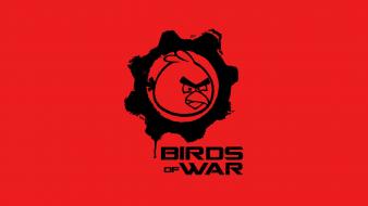 Minimalistic gears of war funny angry birds wallpaper