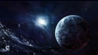 Outer space stars planets science fiction wallpaper