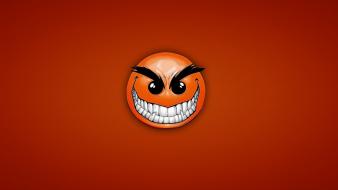 Smiley face smiling teeth red background demon wallpaper