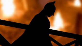 Batman silhouette superheroes blurred background wallpaper