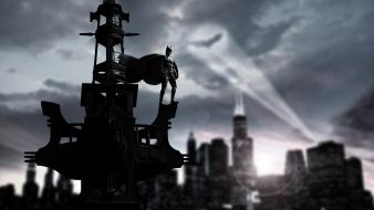 Batman superheroes gotham city spotlight logo wallpaper