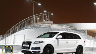 Cars design audi q7 white suv german wallpaper