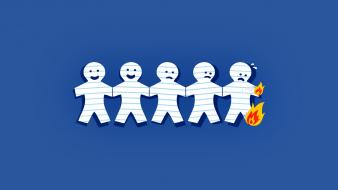 Cartoons paper fire funny faces chain wallpaper