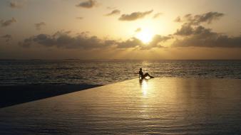 Clouds infinity pools seascapes wallpaper