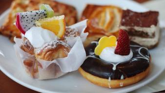 Fruits food donuts pastries wallpaper