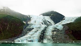 Ice mountains landscapes snow norway europe fjord wallpaper