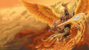 Phoenix league of legends kayle swords wallpaper
