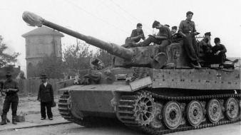 World war ii monochrome tiger tanks wallpaper