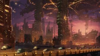 Futuristic digital art artwork cities